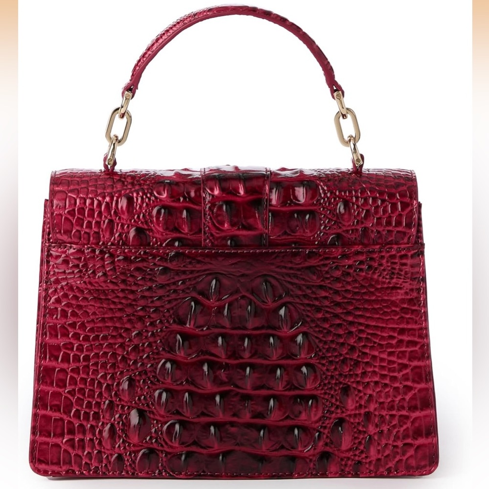NWT-Brahmin-Small Hallie-Merlot Ombre Melbourne-Leather-Dust Bag-$325 - Picture 15 of 16